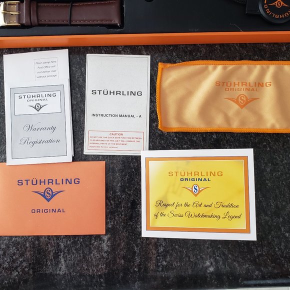 [NEW] Stuhrling Original - Swiss Quartz Watch - Gold Face - Box Set - Picture 6 of 11